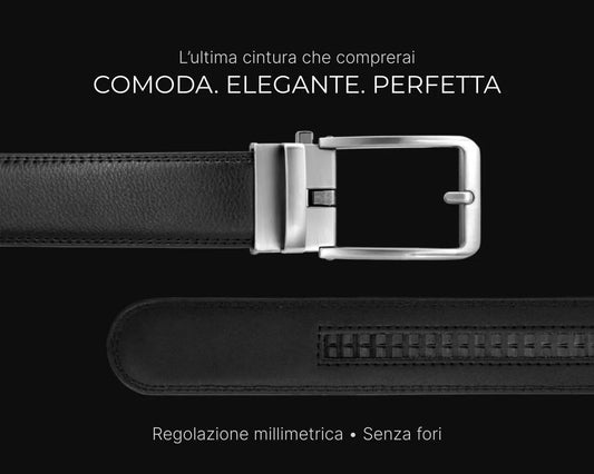 Cintura in pelle regolabile • senza fori (taglia unica)