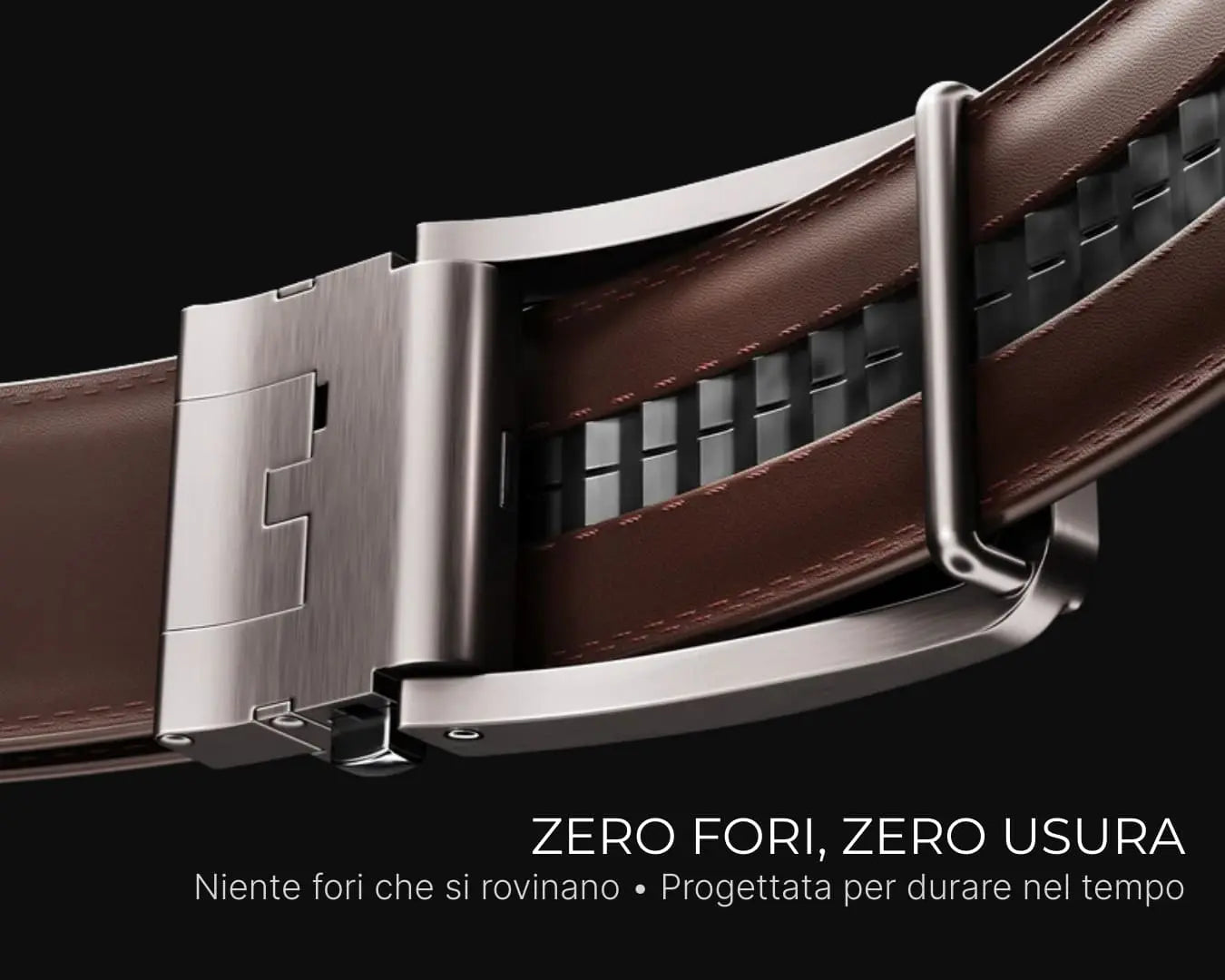 Cintura in pelle regolabile • senza fori (taglia unica)