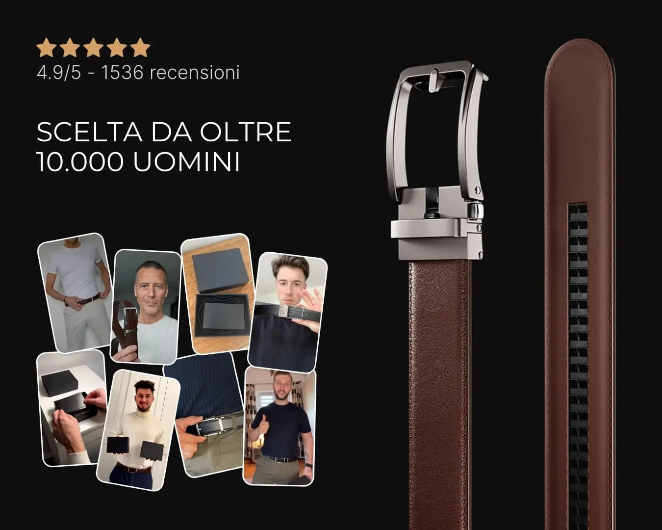 Cintura in pelle regolabile • senza fori (taglia unica)